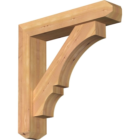 Ekena Millwork Balboa Craftsman Smooth Bracket w/ Offset Brace, Western Red Cedar, 5 1/2"W x 26"D x 26"H BKT0604X26X26BOA04SWR